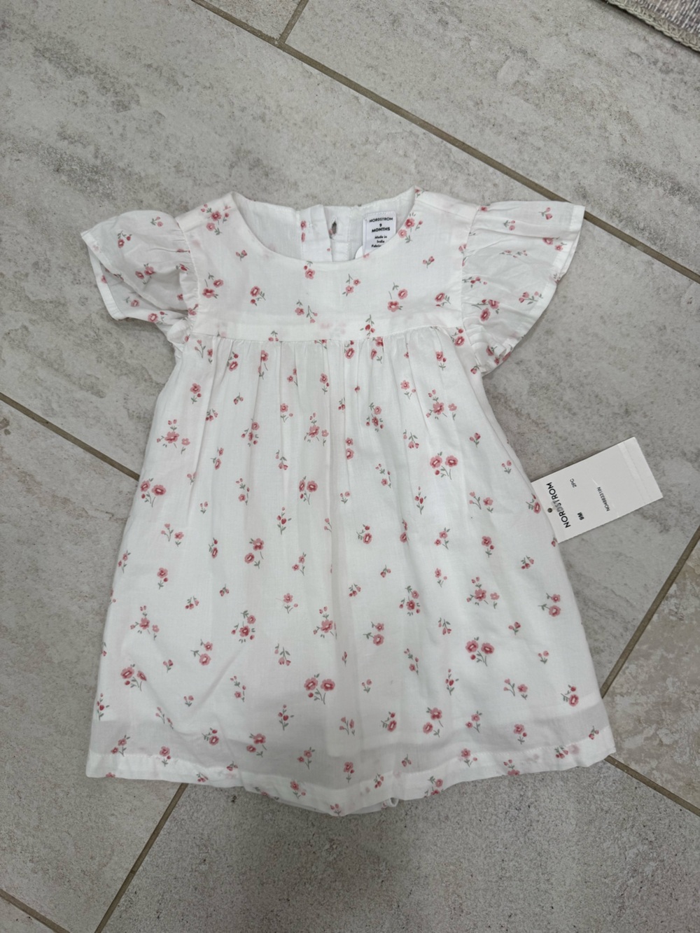 Nordstrom Kids White Dress with Pink Floral Print
